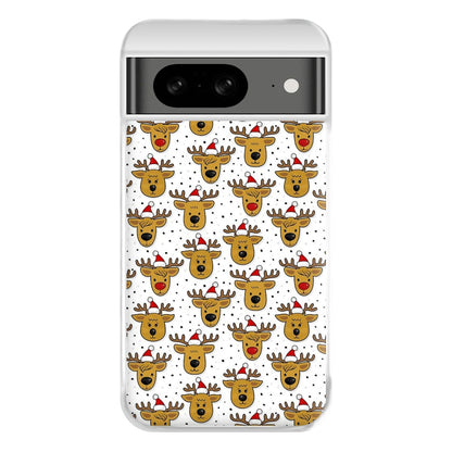 Reindeers In Santa Hats Pattern Phone Case for Google Pixel 8