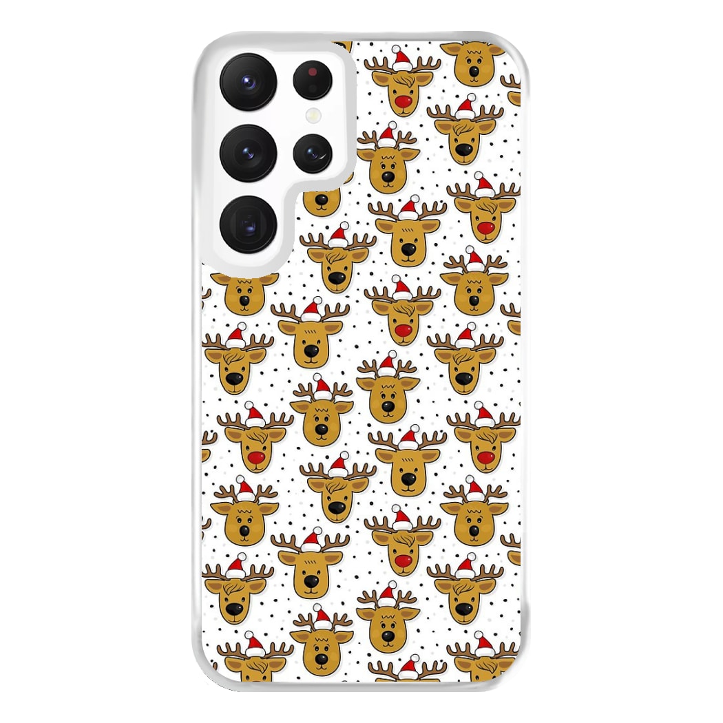 Reindeers In Santa Hats Pattern Phone Case for Galaxy S22 Ultra