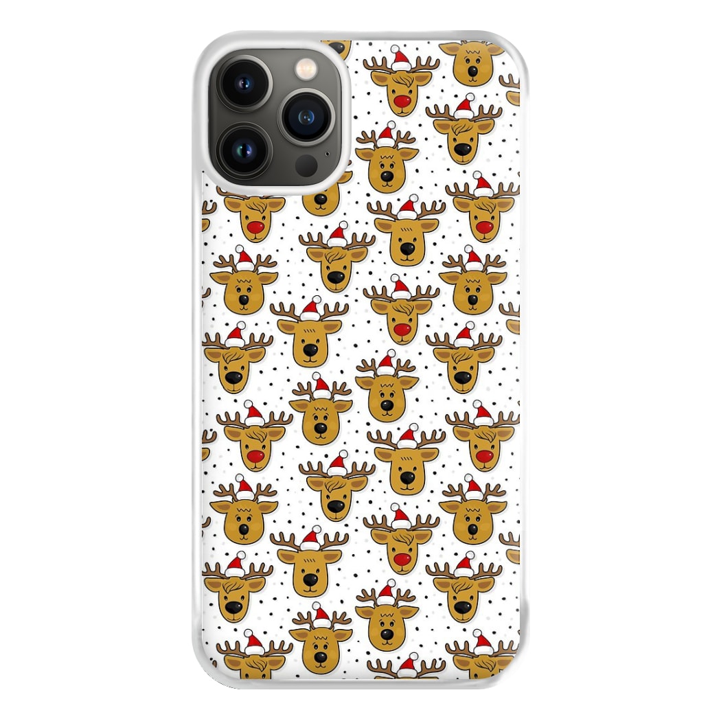 Reindeers In Santa Hats Pattern Phone Case for iPhone 13