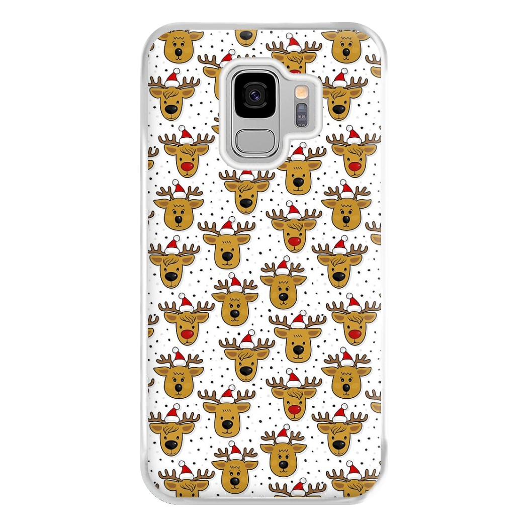 Reindeers In Santa Hats Pattern Phone Case for Galaxy S9 Plus