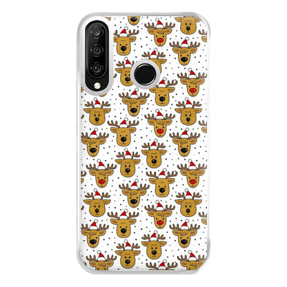 Reindeers In Santa Hats Pattern Phone Case for Huawei P30 Lite