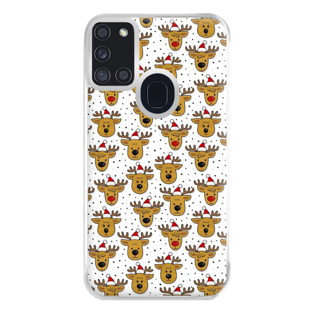 Reindeers In Santa Hats Pattern Phone Case for Galaxy A21s