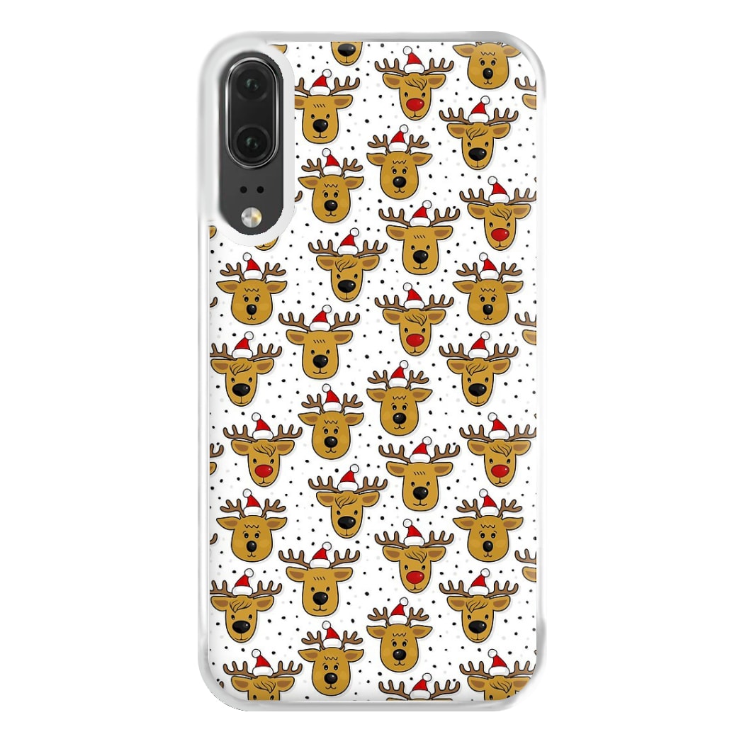 Reindeers In Santa Hats Pattern Phone Case for Huawei P20