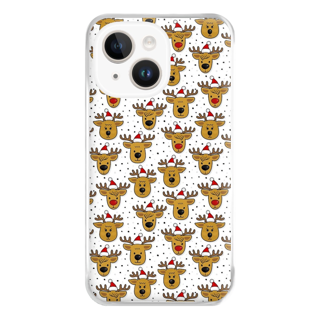 Reindeers In Santa Hats Pattern Phone Case for iPhone 14 Plus