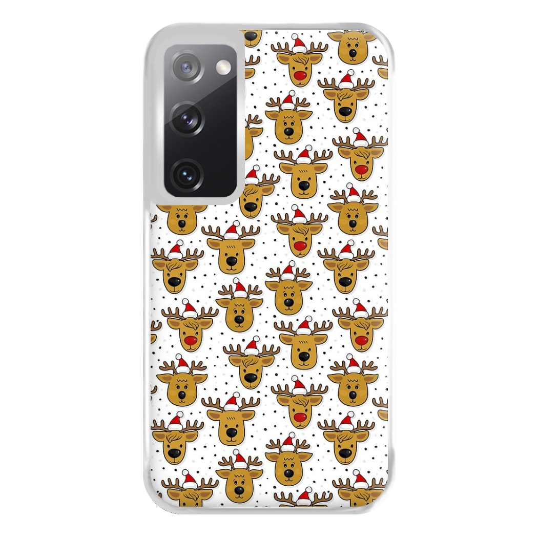 Reindeers In Santa Hats Pattern Phone Case for Galaxy S20FE