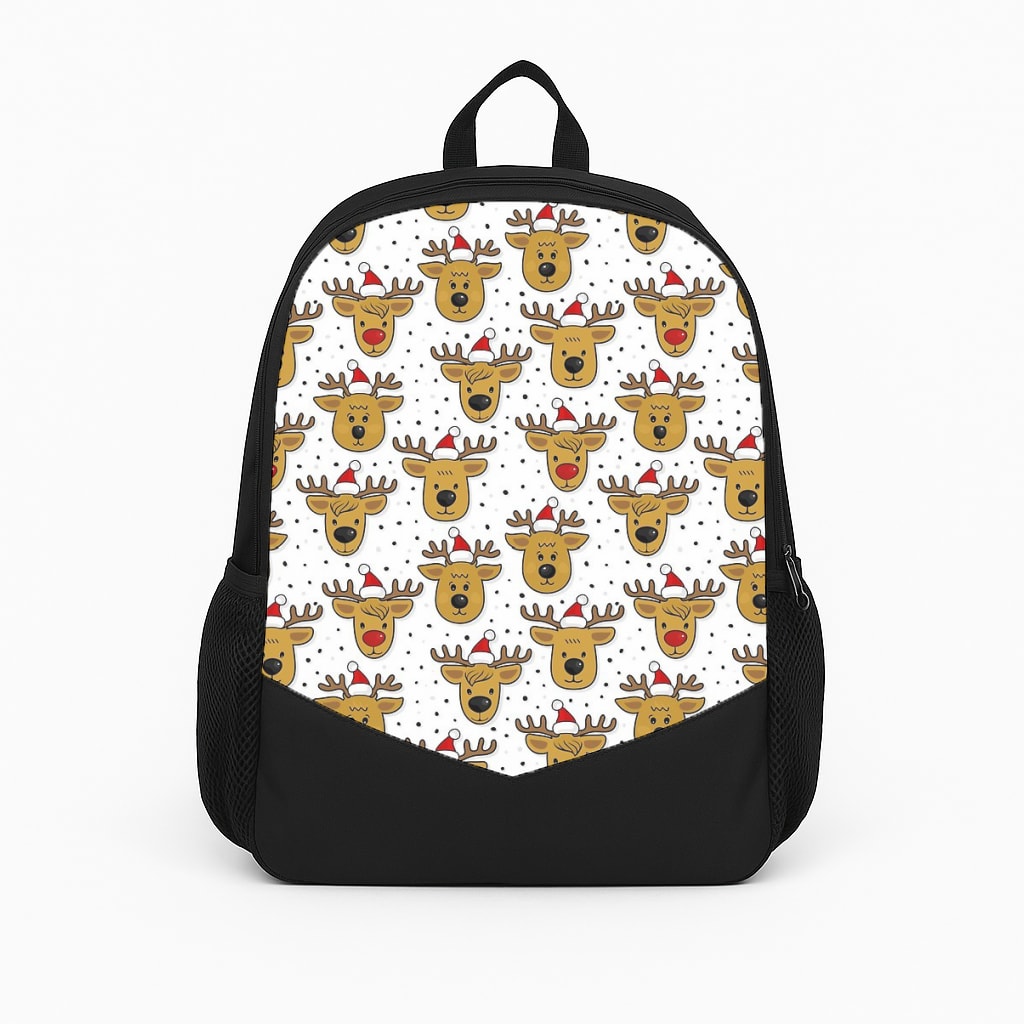 Reindeers In Santa Hats Pattern Backpack