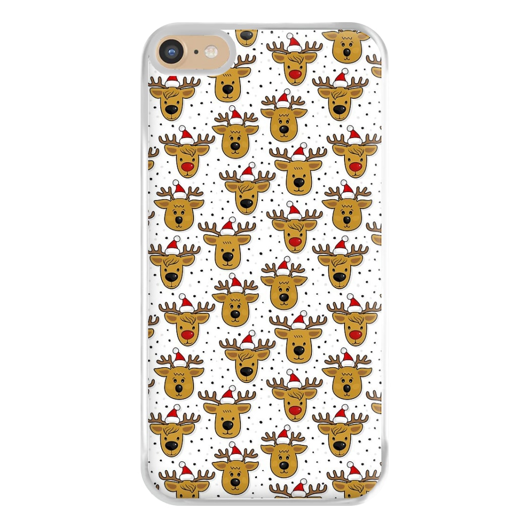 Reindeers In Santa Hats Pattern Phone Case for iPhone 6 Plus / 7 Plus / 8 Plus