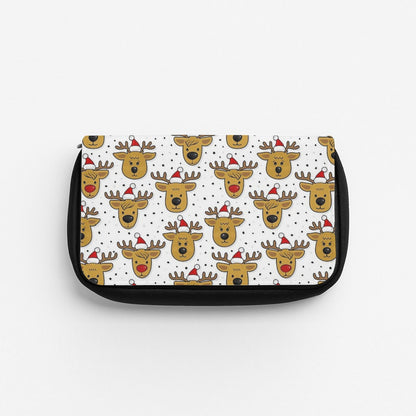 Reindeers In Santa Hats Pattern Pencil Case