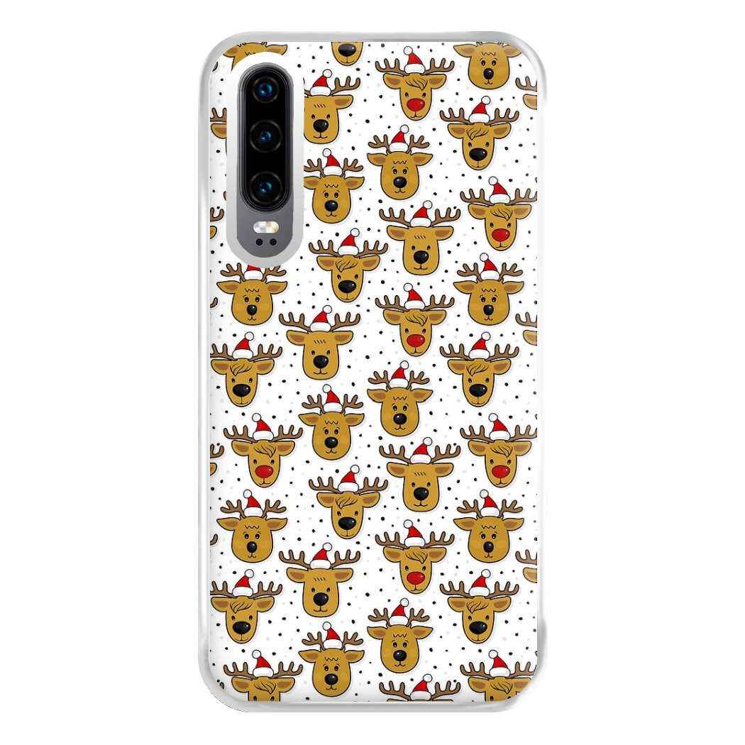 Reindeers In Santa Hats Pattern Phone Case for Huawei P30