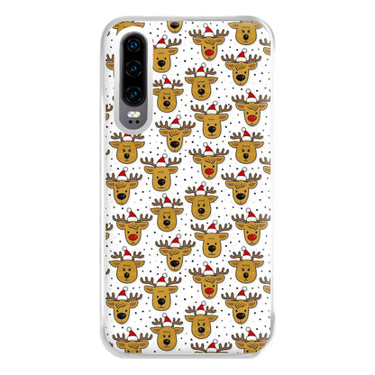 Reindeers In Santa Hats Pattern Phone Case for Huawei P30