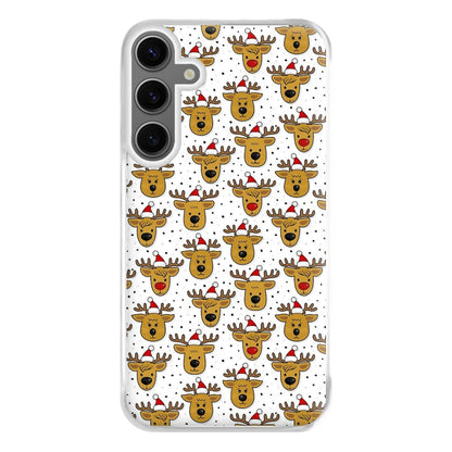 Reindeers In Santa Hats Pattern Phone Case for Galaxy S24FE