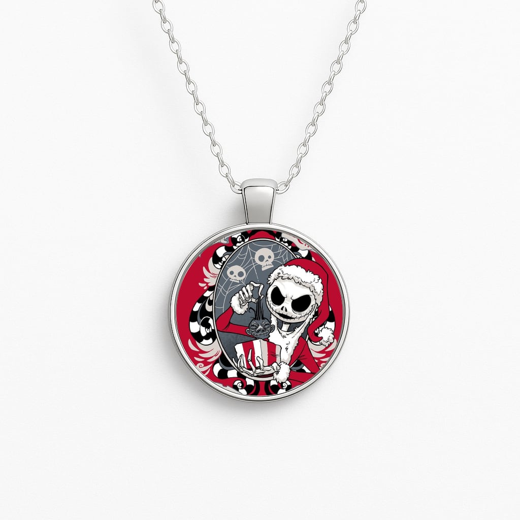 Nice Or Naughty - A Nightmare Before Christmas Circle Necklace