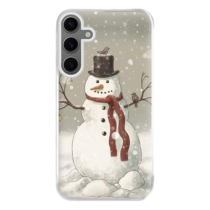 Christmas Snowman Drawing Phone Case for Galaxy S24FE