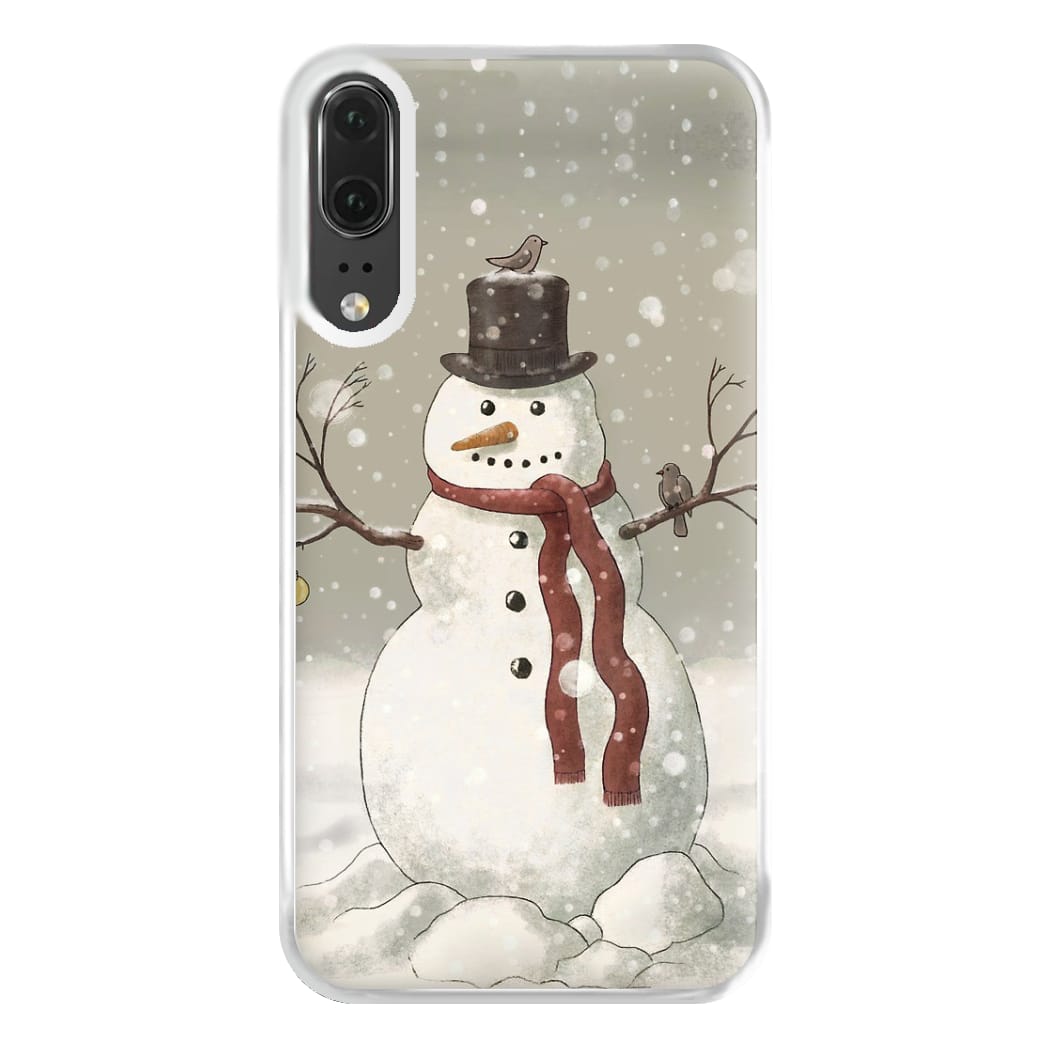 Christmas Snowman Drawing Phone Case for Huawei P20