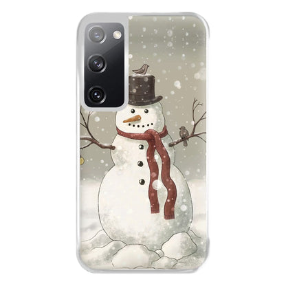 Christmas Snowman Drawing Phone Case for Galaxy S20