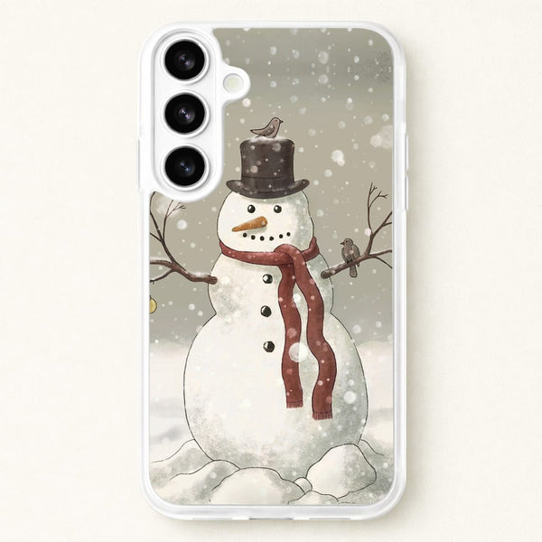 Christmas Snowman Drawing Phone Case for Galaxy S26 Plus