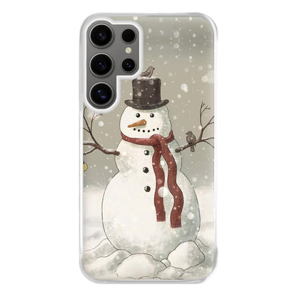 Christmas Snowman Drawing Phone Case for Galaxy S24 Ultra