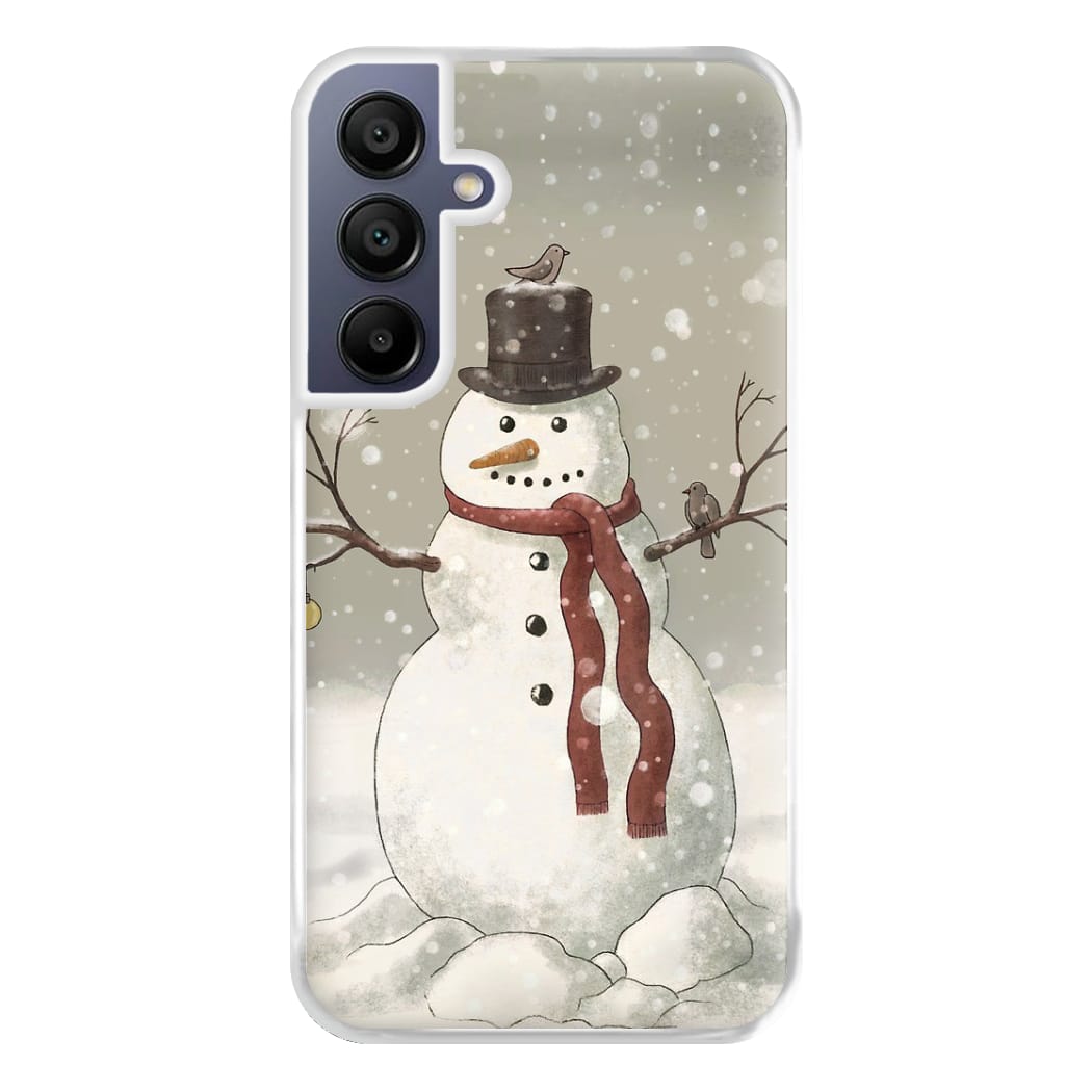 Christmas Snowman Drawing Phone Case for Galaxy A16