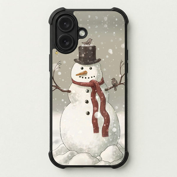 Christmas Snowman Drawing Phone Case — Bumper case