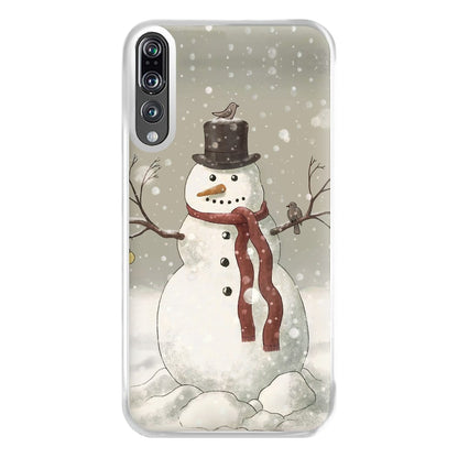 Christmas Snowman Drawing Phone Case for Huawei P20 Pro