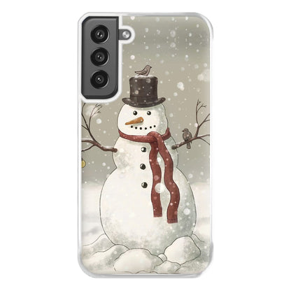 Christmas Snowman Drawing Phone Case for Galaxy S21FE