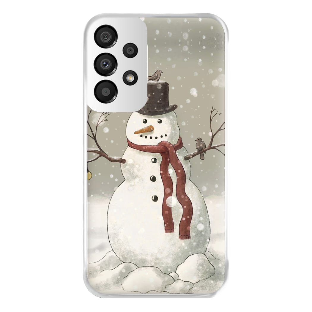 Christmas Snowman Drawing Phone Case for Galaxy A33