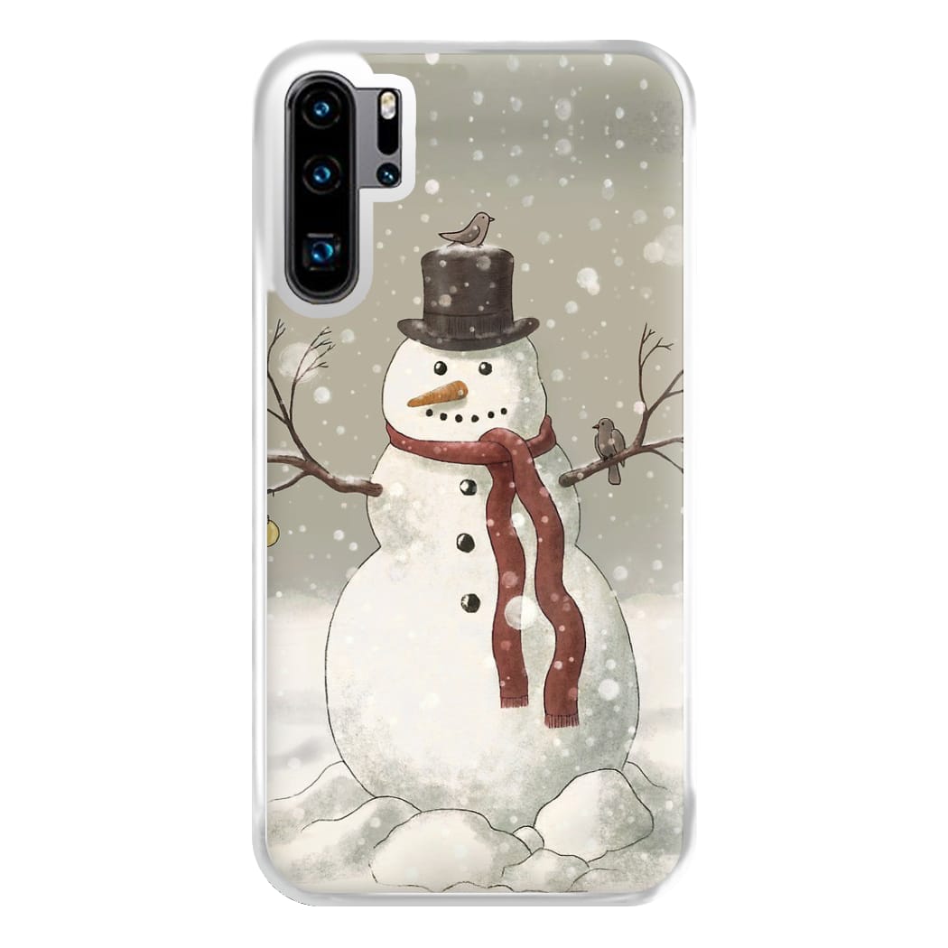 Christmas Snowman Drawing Phone Case for Huawei P30 Pro