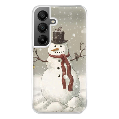 Christmas Snowman Drawing Phone Case for Galaxy A55