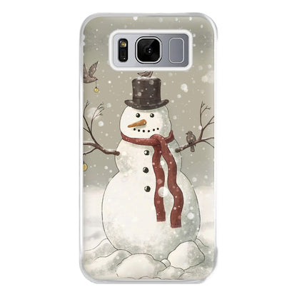 Christmas Snowman Drawing Phone Case for Galaxy S8 Plus