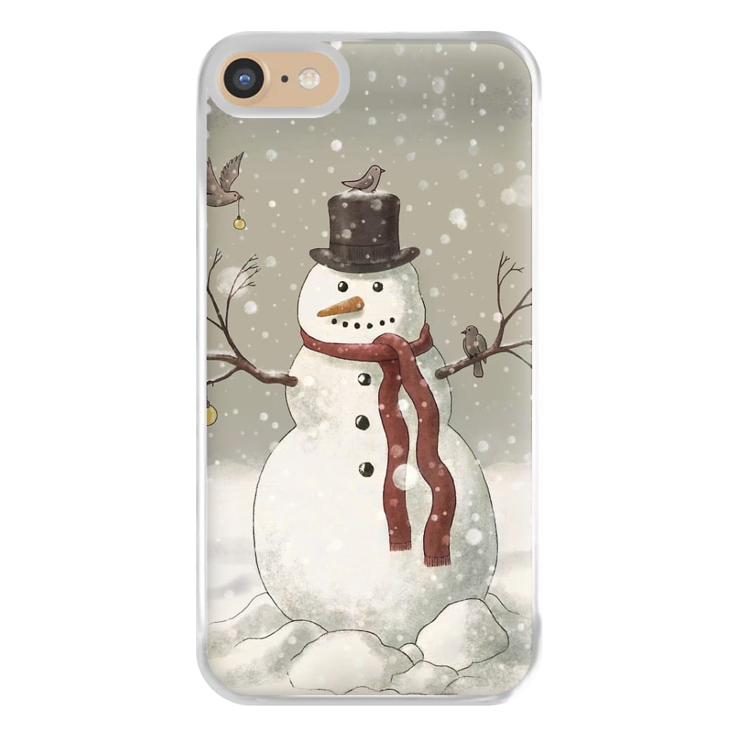 Christmas Snowman Drawing Phone Case for iPhone 6 / 7 / 8 / SE