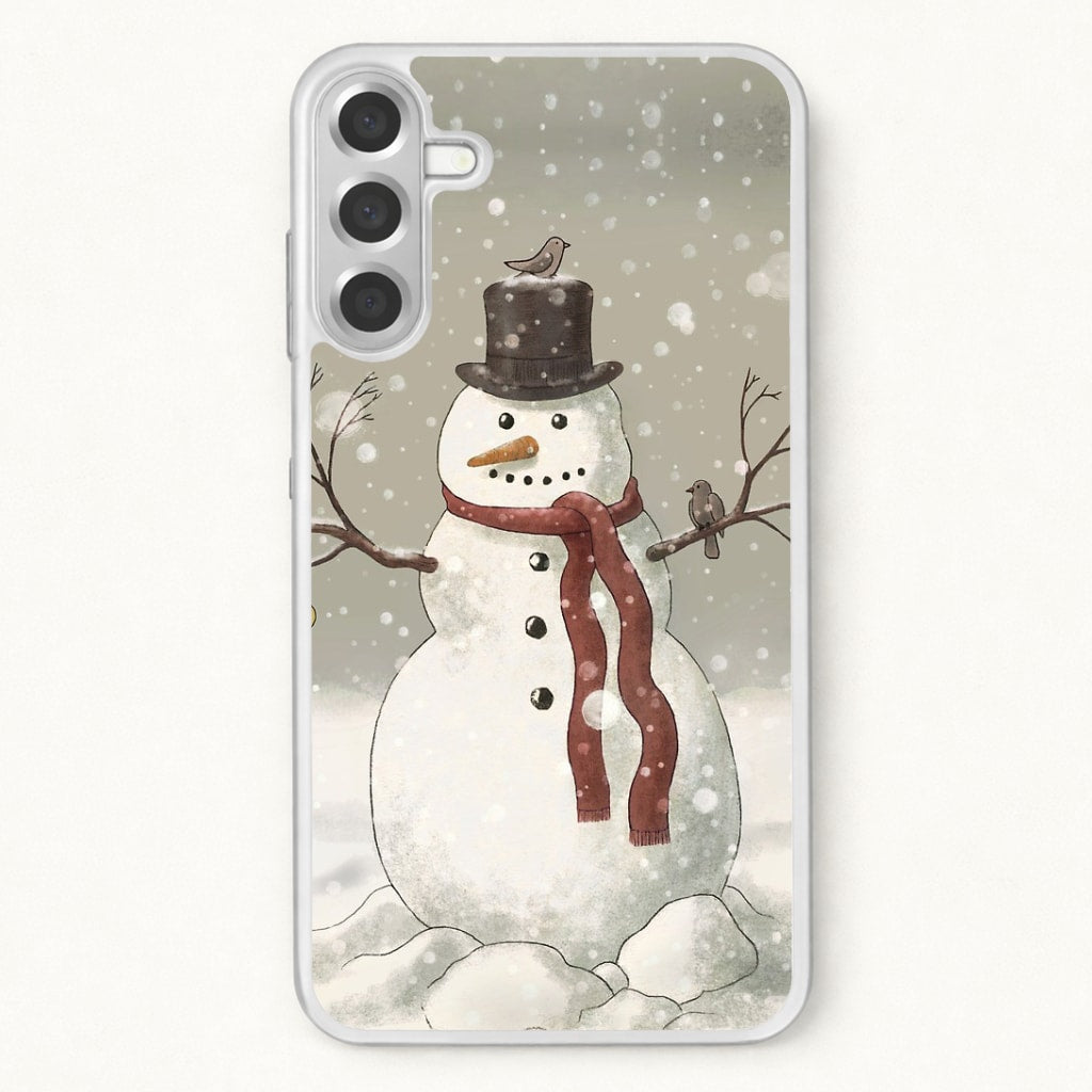 Christmas Snowman Drawing Phone Case