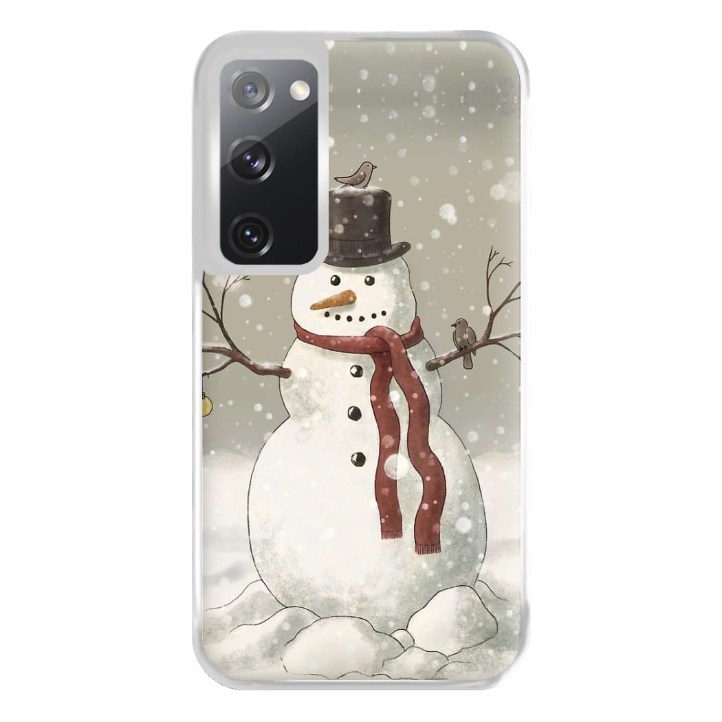 Christmas Snowman Drawing Phone Case for Galaxy S20FE