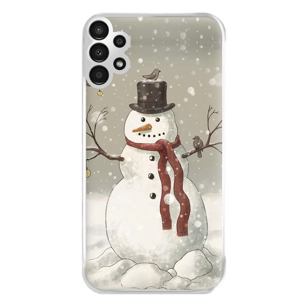 Christmas Snowman Drawing Phone Case for Galaxy A13