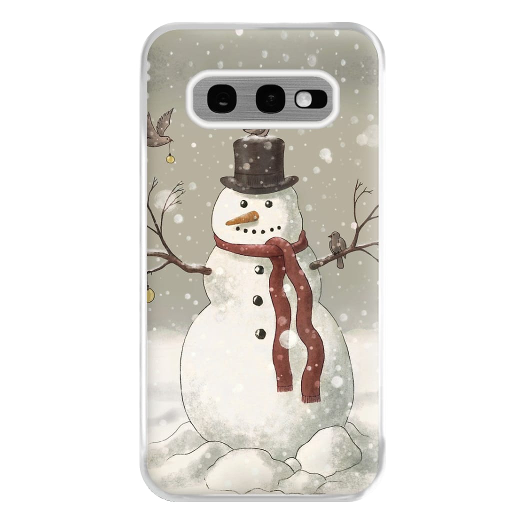 Christmas Snowman Drawing Phone Case for Galaxy S10e