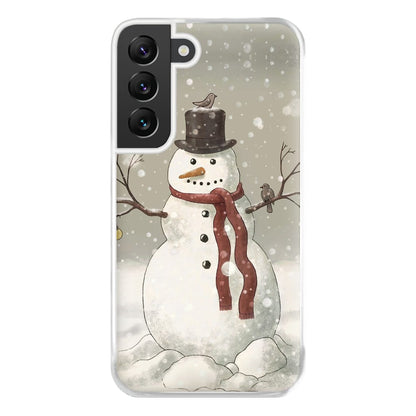 Christmas Snowman Drawing Phone Case for Galaxy S22 Plus