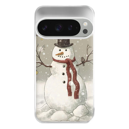 Christmas Snowman Drawing Phone Case for Google Pixel 9 Pro XL