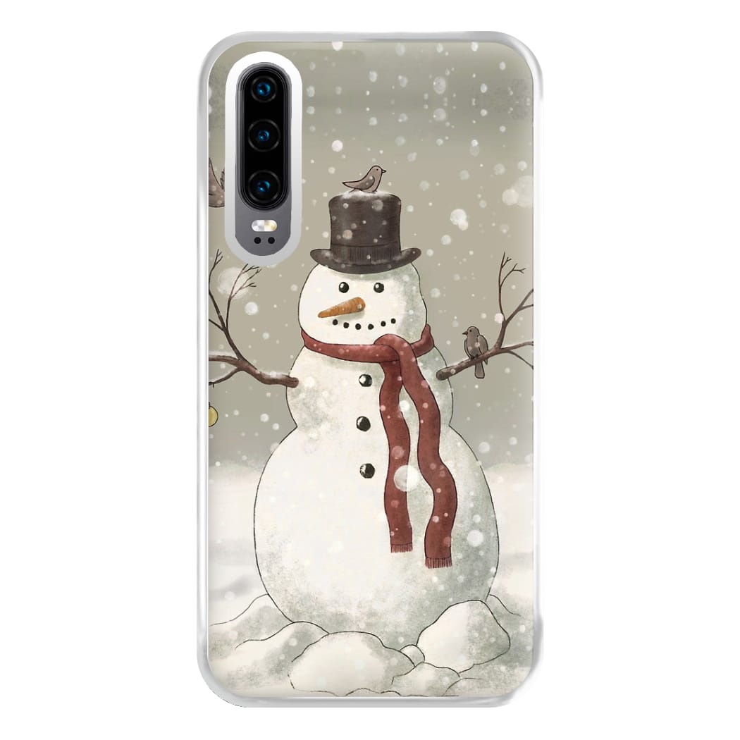 Christmas Snowman Drawing Phone Case for Huawei P30