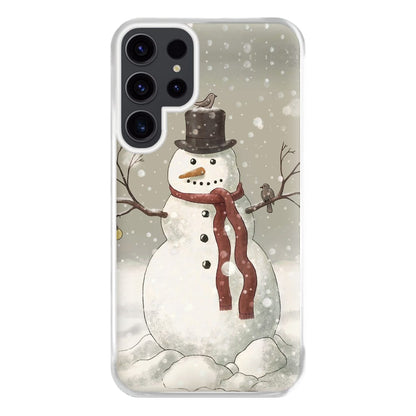 Christmas Snowman Drawing Phone Case for Galaxy S23 Ultra