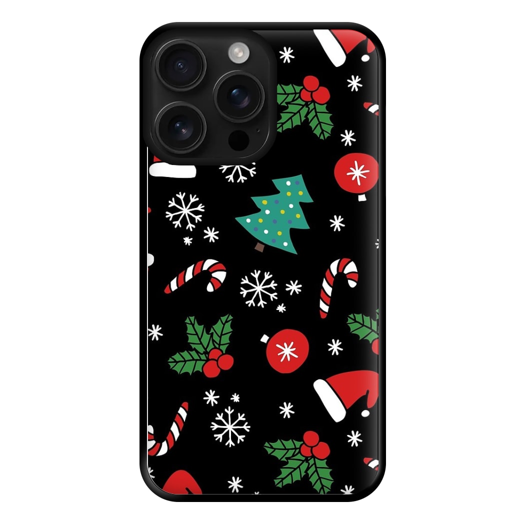 Christmas Objects Pattern Phone Case for iPhone 16 Pro Max