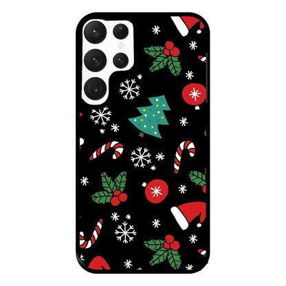 Christmas Objects Pattern Phone Case for Galaxy S22 Ultra