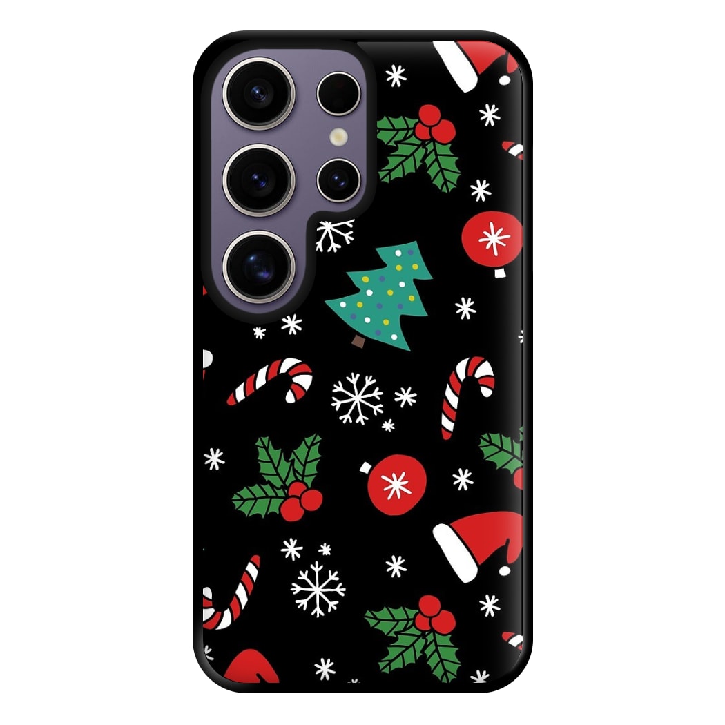 Christmas Objects Pattern Phone Case for Galaxy S25 Ultra