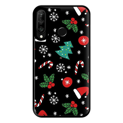 Christmas Objects Pattern Phone Case for Huawei P30 Lite