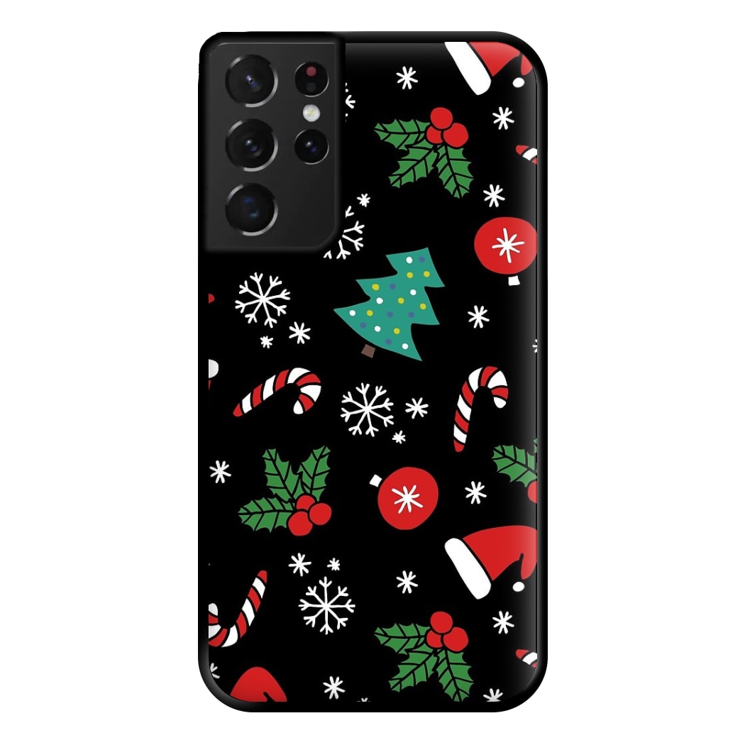 Christmas Objects Pattern Phone Case for Galaxy S21 Ultra