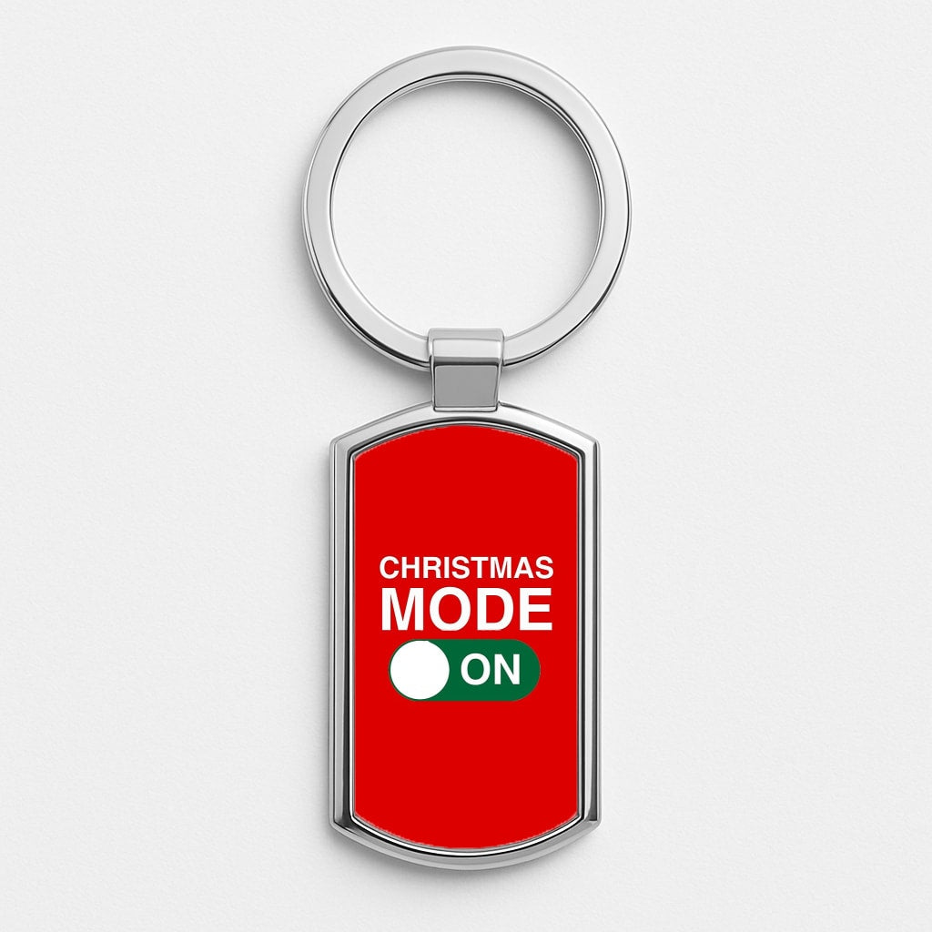 Christmas Mode On Silver Keyring