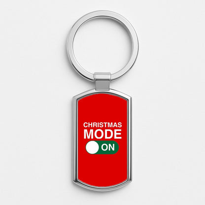 Christmas Mode On Silver Keyring