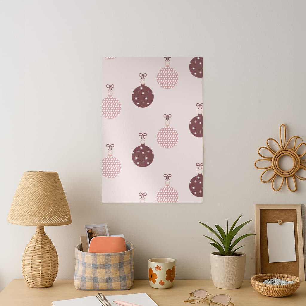 Christmas Bauble Pattern Art Print