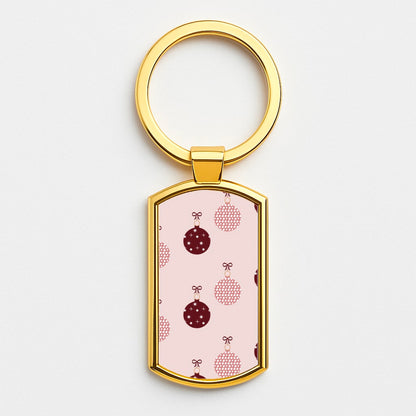 Christmas Bauble Pattern Luxury Keyring