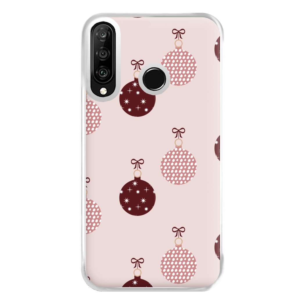 Christmas Bauble Pattern Phone Case for Huawei P30 Lite