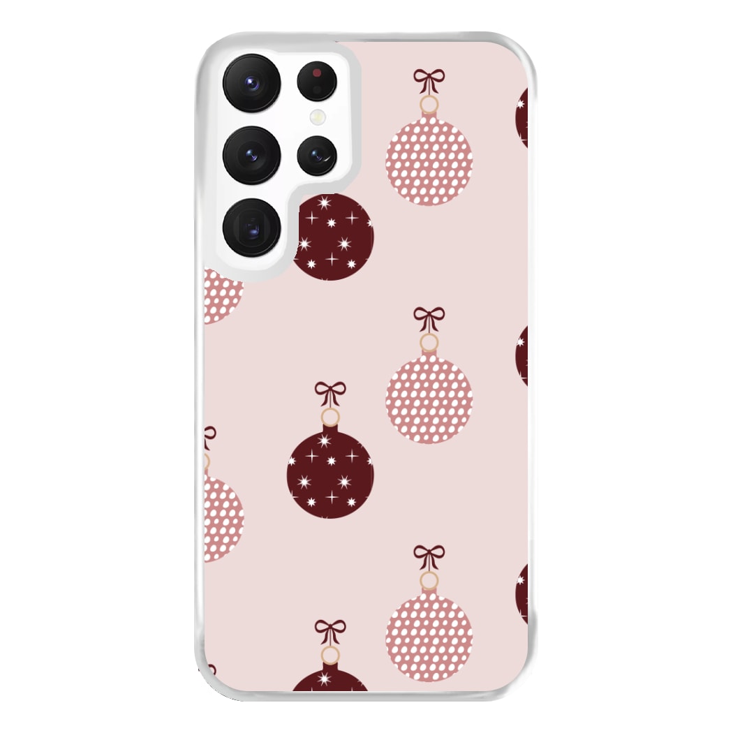 Christmas Bauble Pattern Phone Case for Galaxy S22 Ultra