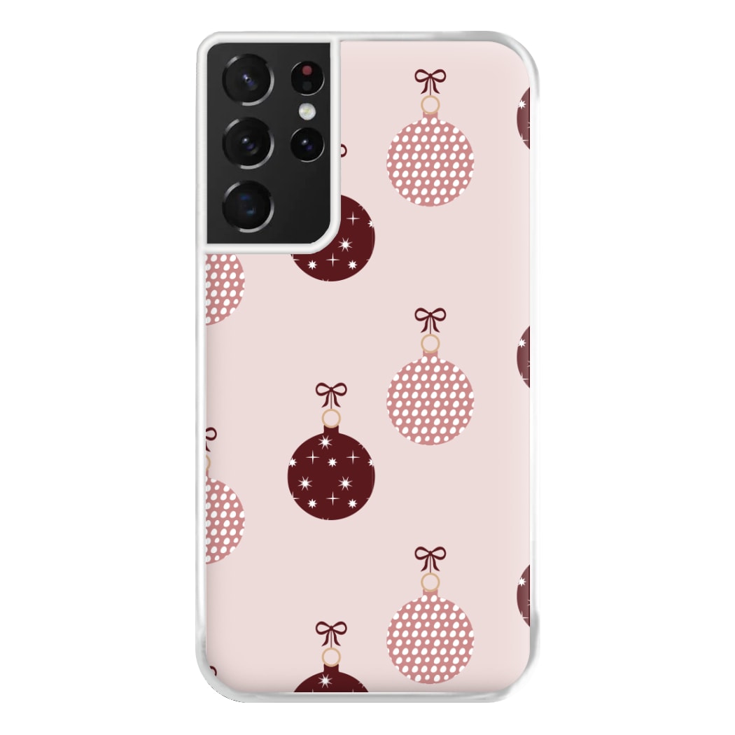 Christmas Bauble Pattern Phone Case for Galaxy S21 Ultra